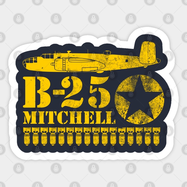 B-25 Mitchell (distressed) Sticker by TCP